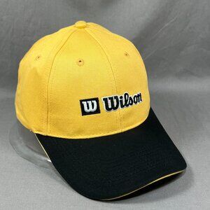 Wilson Tennis Strapback Hat Cap Yellow Adjustable Golf Athletic Sport Retro Mens